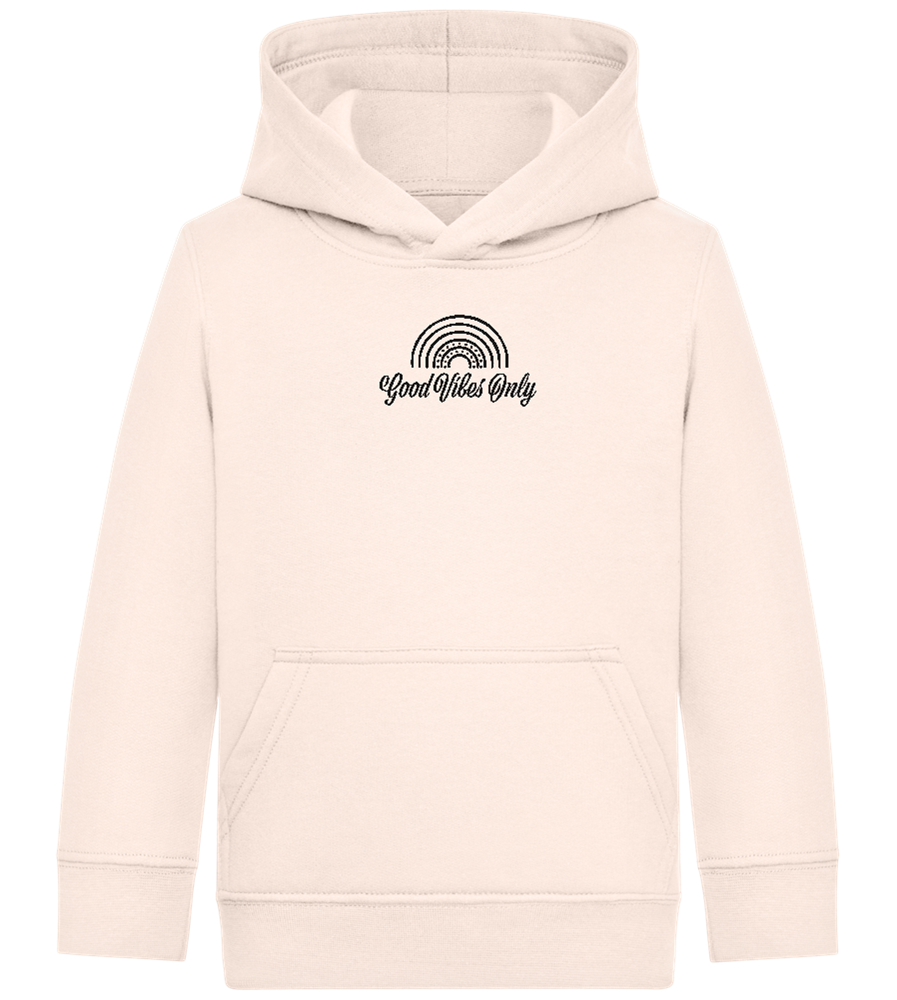 Good Vibes Only Design - Comfort Kids Hoodie_LIGHT PEACH ROSE_front