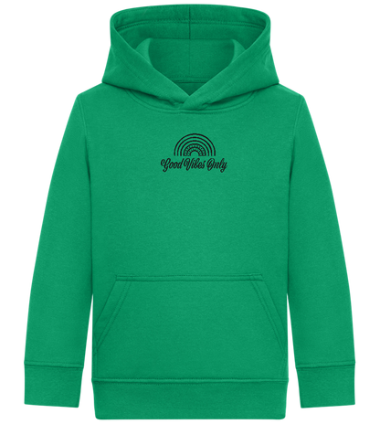 Good Vibes Only Design - Comfort Kids Hoodie_MEADOW GREEN_front