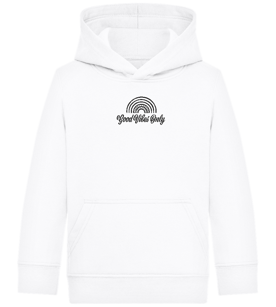 Good Vibes Only Design - Comfort Kids Hoodie_WHITE_front