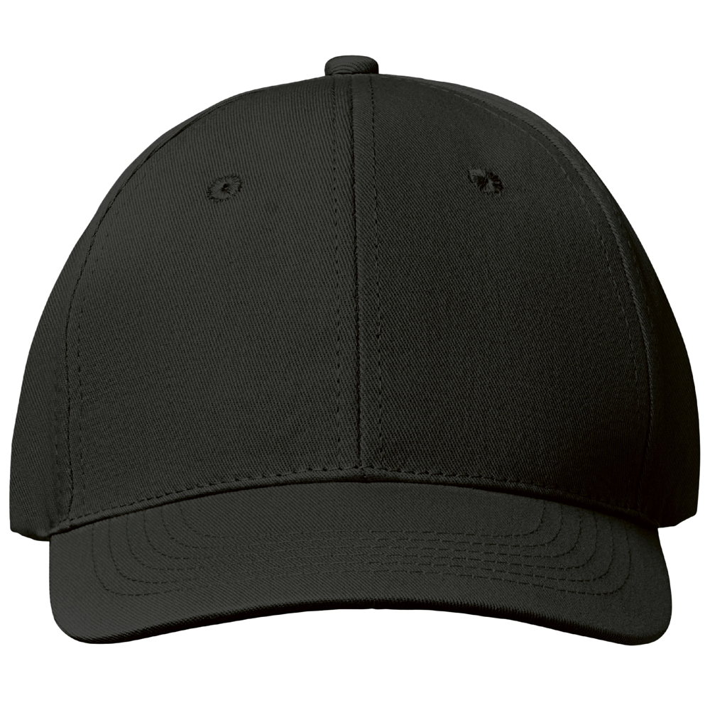 6-Panel Cotton Baseball Cap_BLACK_front
