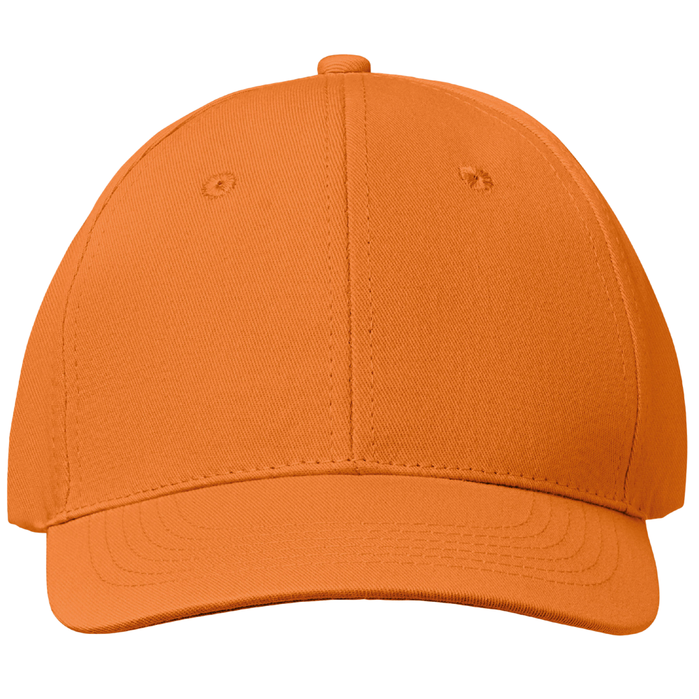 6-Panel Cotton Baseball Cap_ORANGE_front