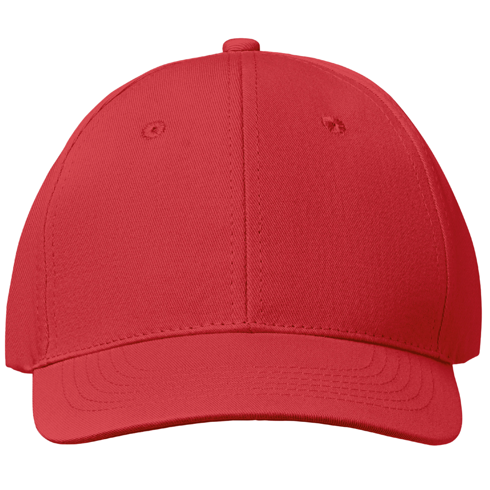 6-Panel Cotton Baseball Cap_RED_front