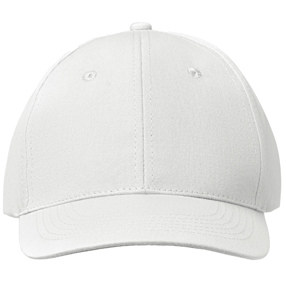 6-Panel Cotton Baseball Cap_WHITE_front