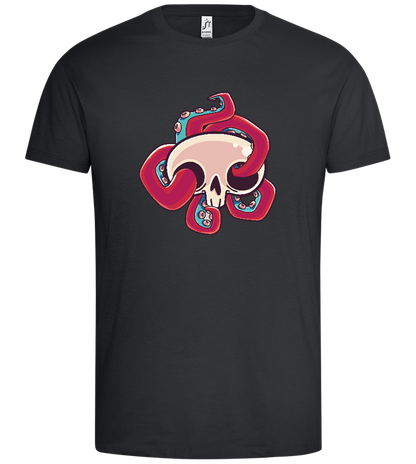 Squid In Skull Design - Premium men's t-shirt_DARK GRAY_front