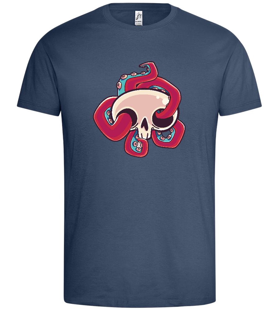 Squid In Skull Design - Premium men's t-shirt_DENIM_front