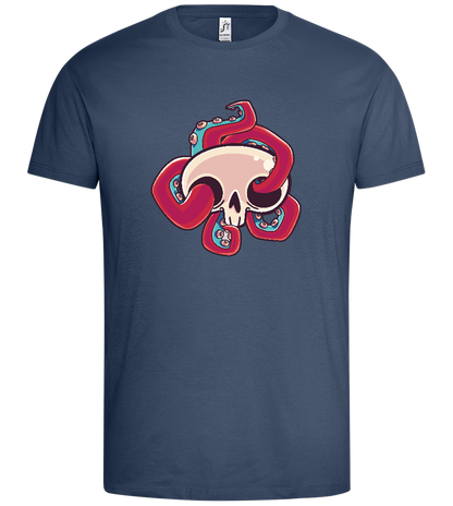 Squid In Skull Design - Premium men's t-shirt_DENIM_front