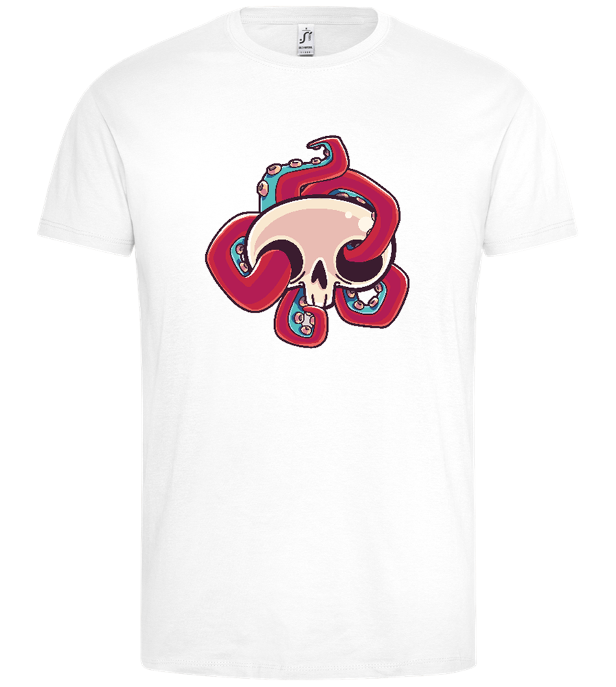 Squid In Skull Design - Premium men's t-shirt_WHITE_front