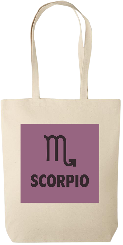 Zodiac Scorpio Design - Premium canvas cotton tote bag_BEIGE_front