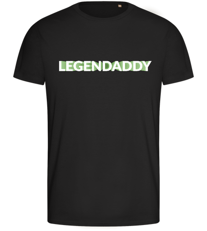 He's A Legendaddy Design - Basic men's fitted t-shirt_DEEP BLACK_front