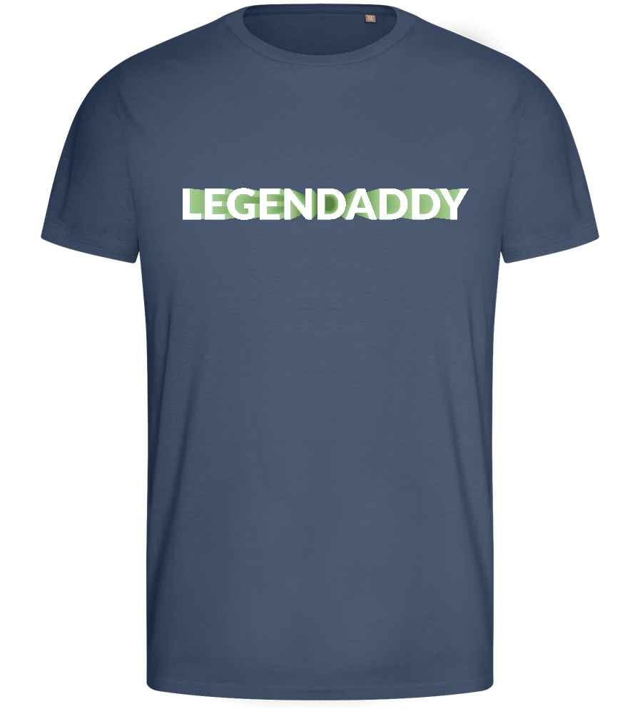 He's A Legendaddy Design - Basic men's fitted t-shirt_DENIM_front