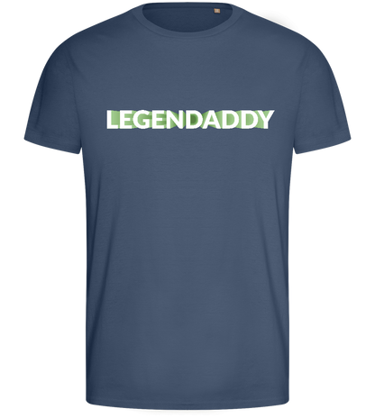 He's A Legendaddy Design - Basic men's fitted t-shirt_DENIM_front