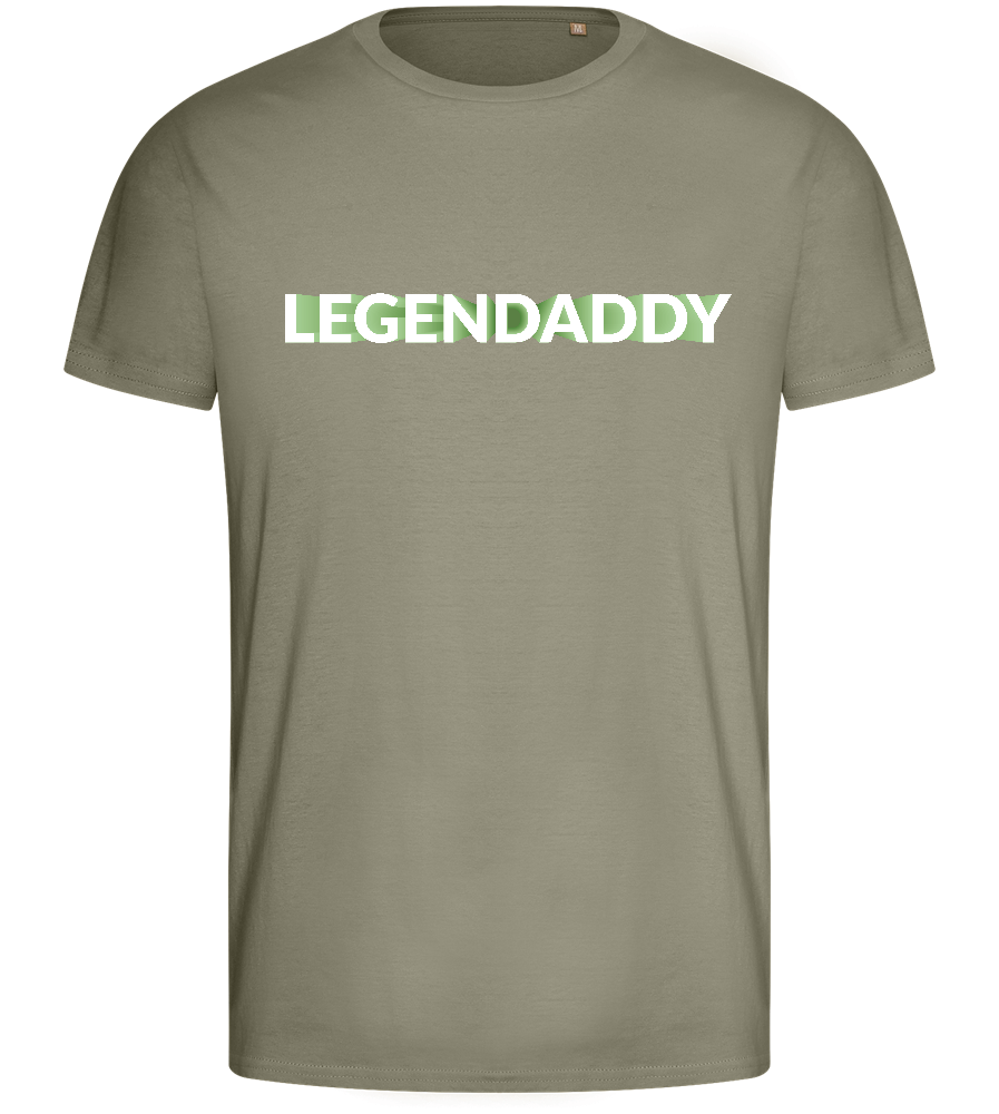 He's A Legendaddy Design - Basic men's fitted t-shirt_KHAKI_front