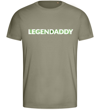 He's A Legendaddy Design - Basic men's fitted t-shirt_KHAKI_front