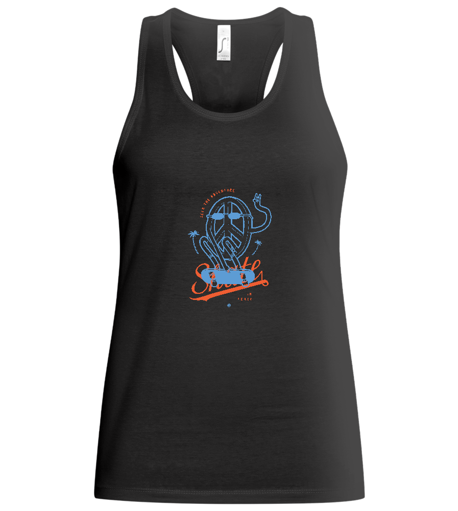 Skate Peace Design - Basic women's tank top_DEEP BLACK_front