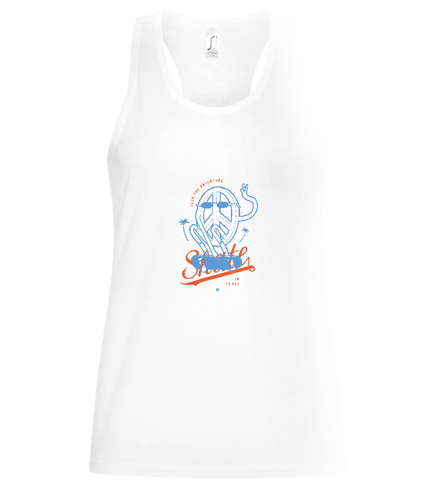 Skate Peace Design - Basic women's tank top_WHITE_front