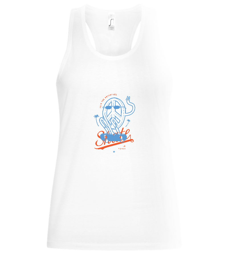 Skate Peace Design - Basic women's tank top_WHITE_front