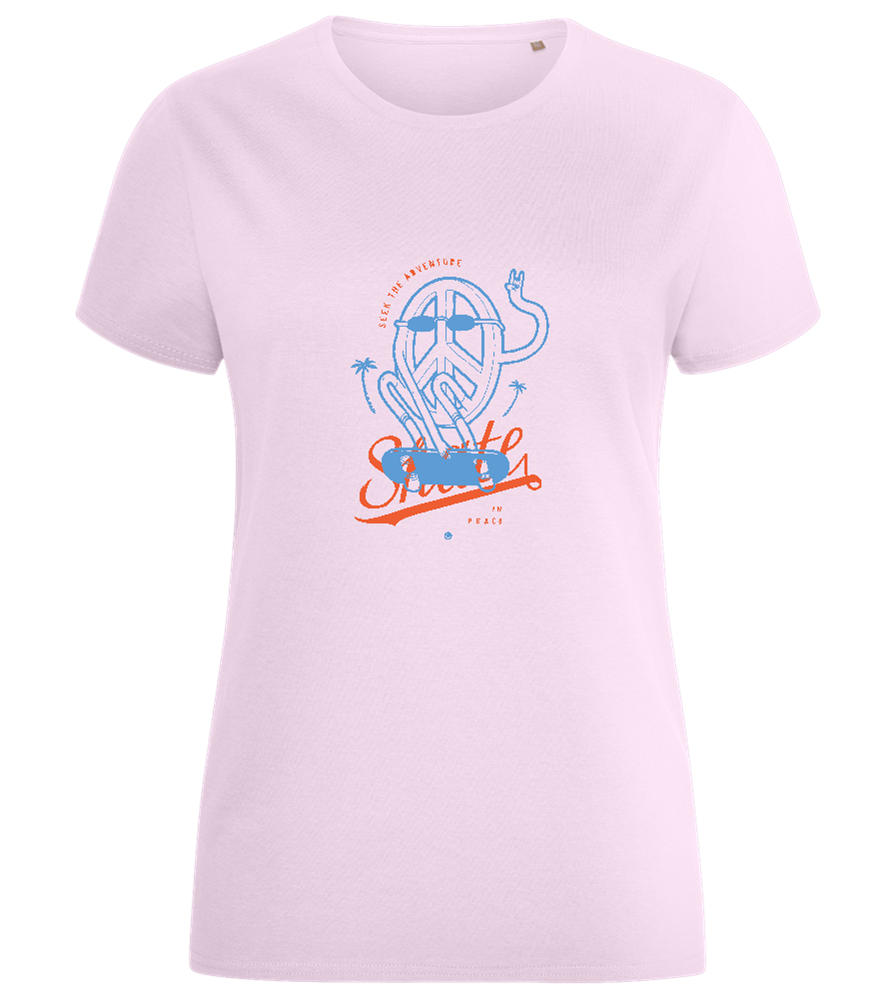 Skate Peace Design - Comfort women's fitted t-shirt_LIGHT PINK_front