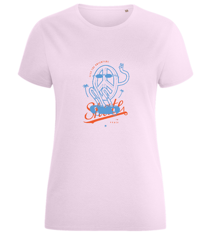 Skate Peace Design - Comfort women's fitted t-shirt_LIGHT PINK_front