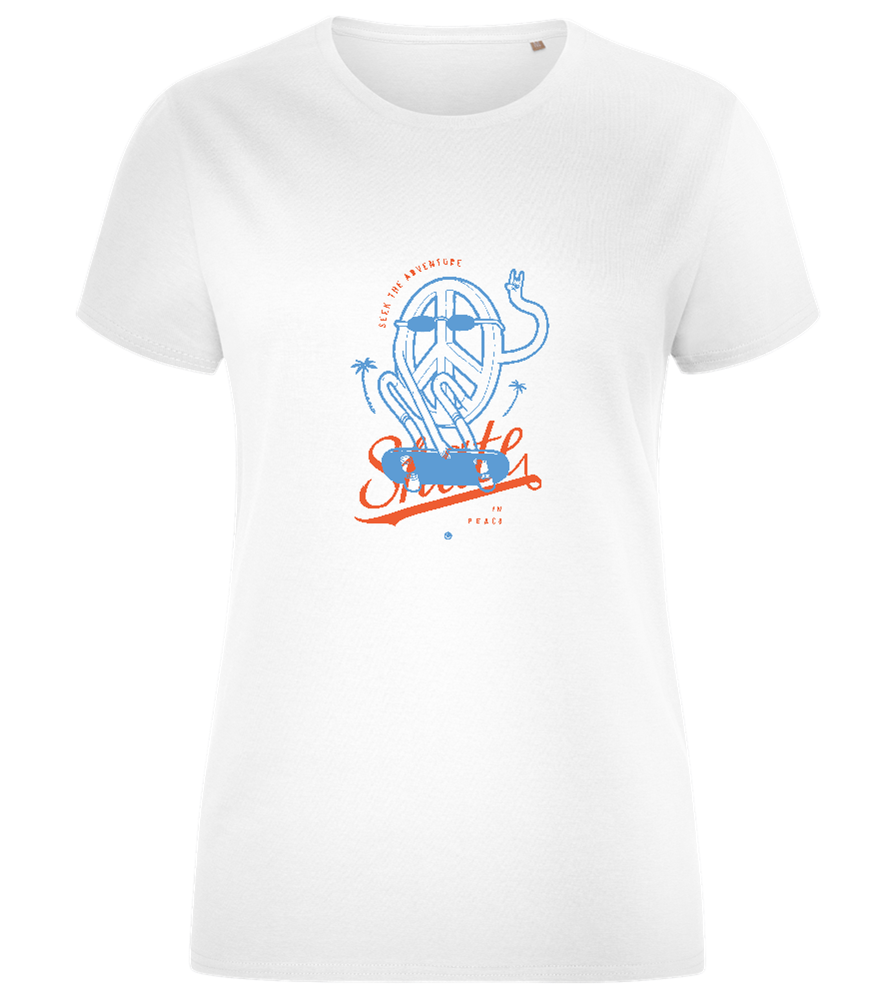 Skate Peace Design - Comfort women's fitted t-shirt_WHITE_front