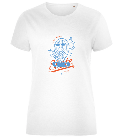 Skate Peace Design - Comfort women's fitted t-shirt_WHITE_front