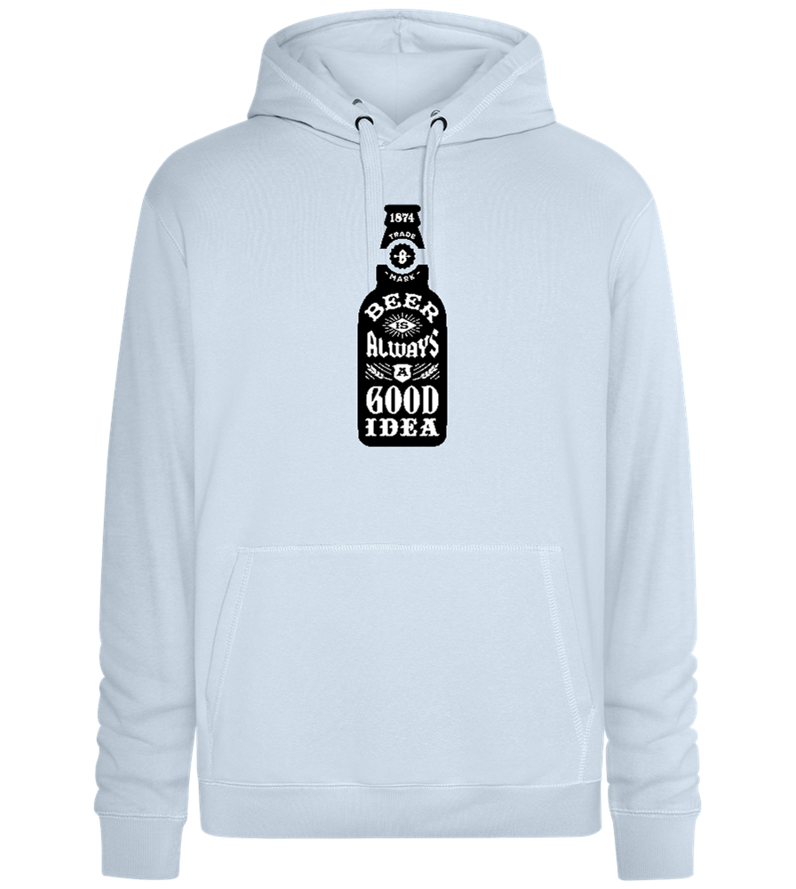 Beer Good Idea Design - Premium unisex hoodie_CREAMY BLUE_front