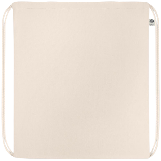 Premium organic cotton drawstring bag_BEIGE_front