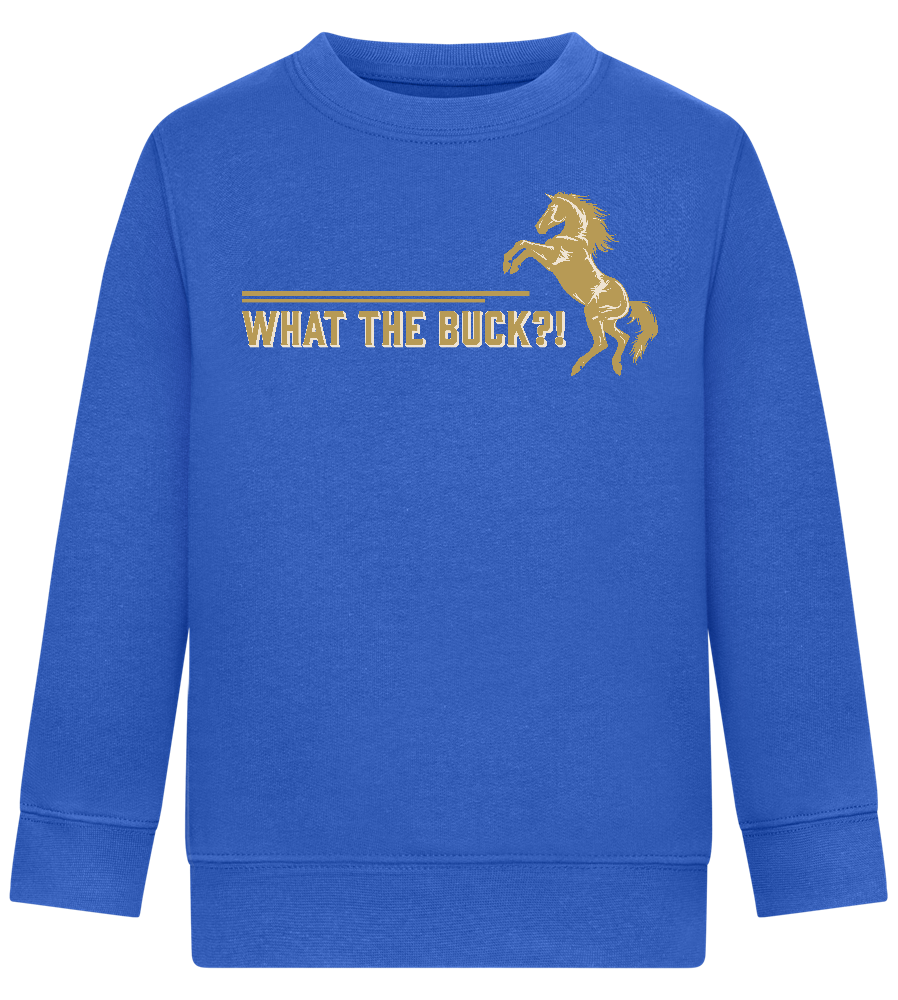 What The Buck Design - Comfort Kids Sweater_ROYAL_front