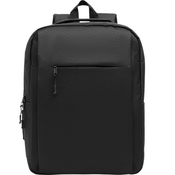 Slim RPET Laptop Backpack_BLACK_front
