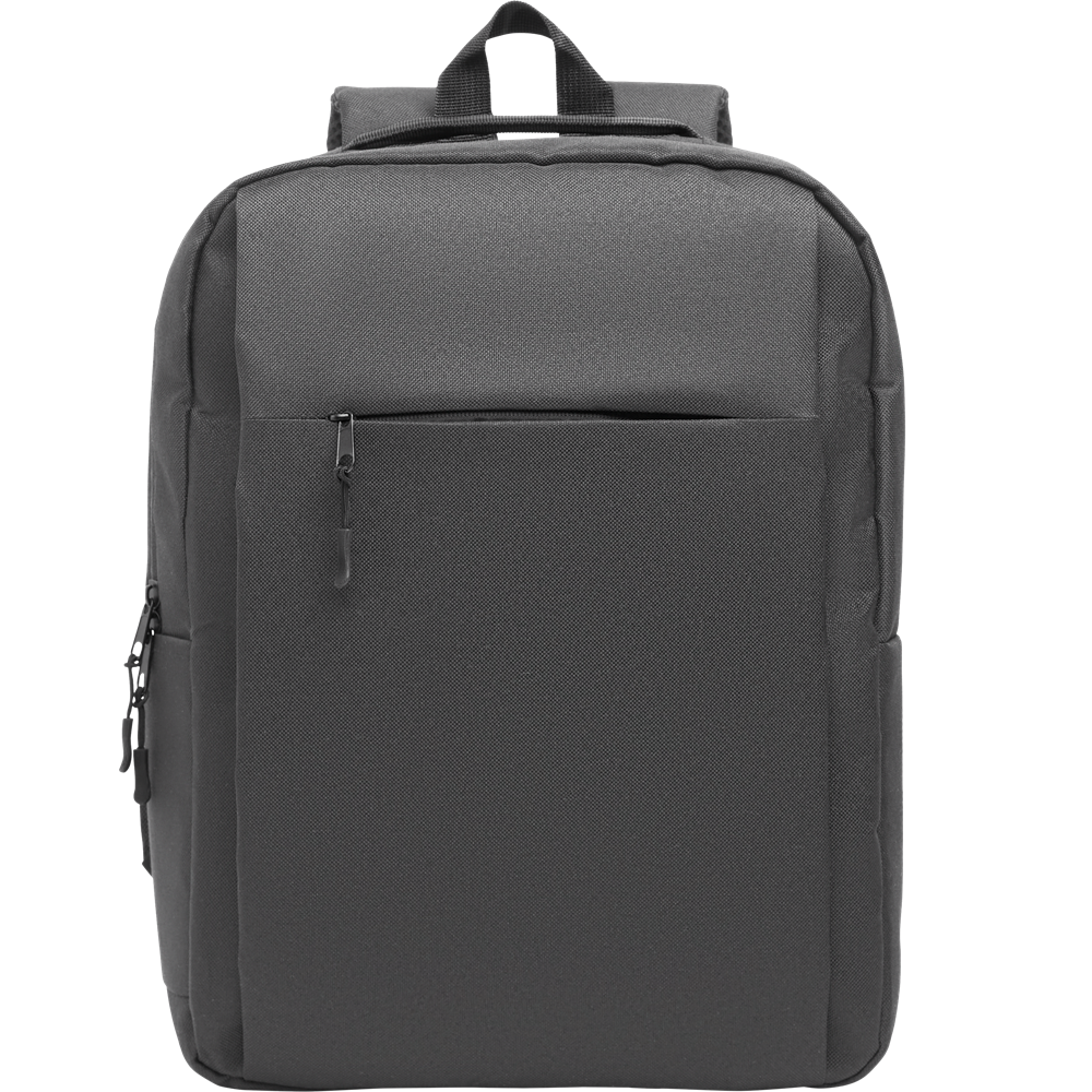 Slim RPET Laptop Backpack_STONE GREY_front