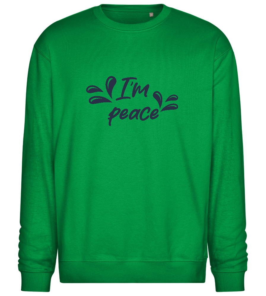 I'm Peace Design - Comfort Essential Unisex Sweater_MEADOW GREEN_front