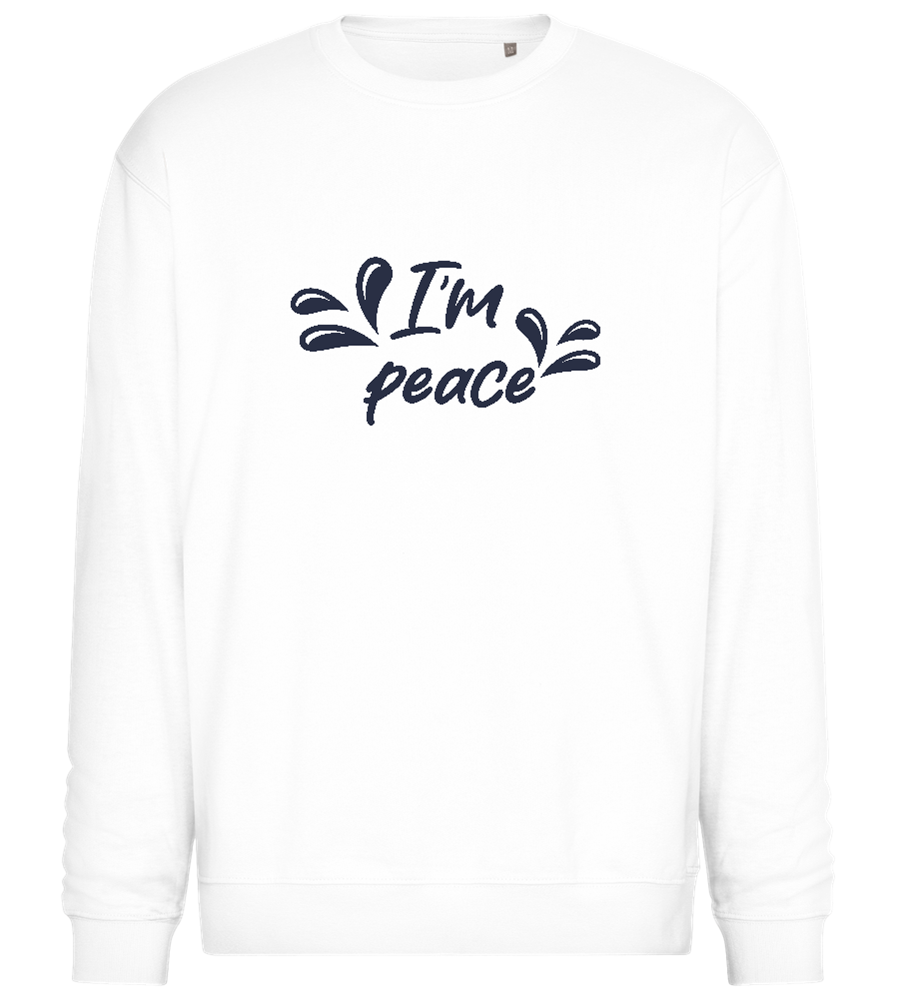 I'm Peace Design - Comfort Essential Unisex Sweater_WHITE_front