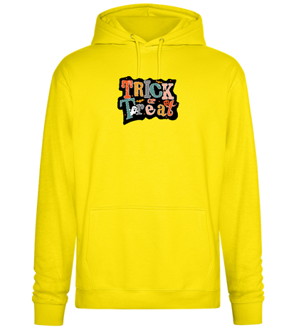 Spooky Trick or Treat Design - Premium Essential Unisex Hoodie_YELLOW_front