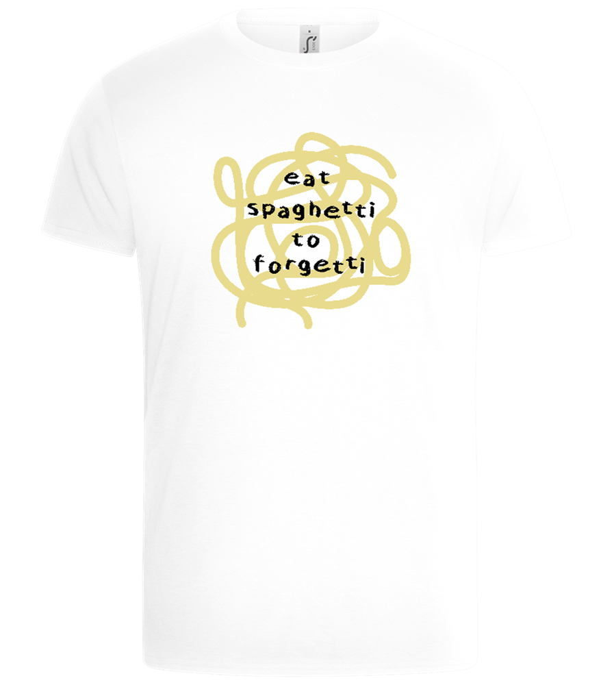 Spaghetti to Forgetti Design - Basic Unisex T-Shirt_WHITE_front