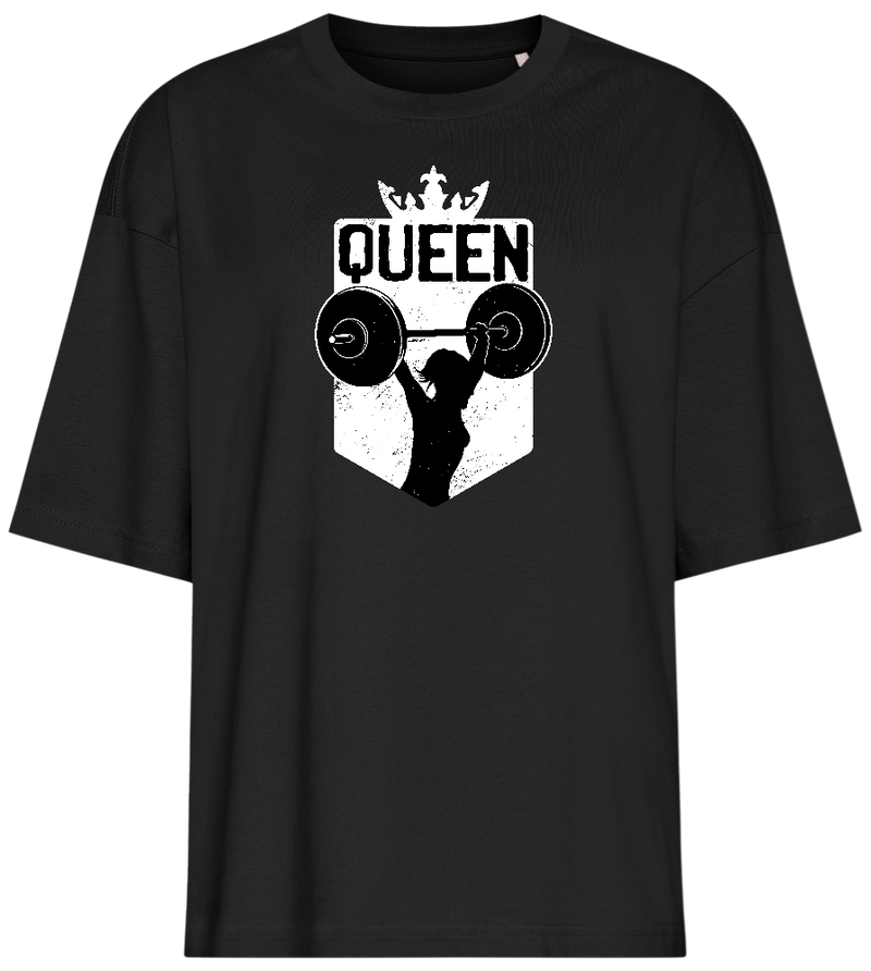 Weightlifting Queen Design - Premium women's oversized t-shirt_DEEP BLACK_front