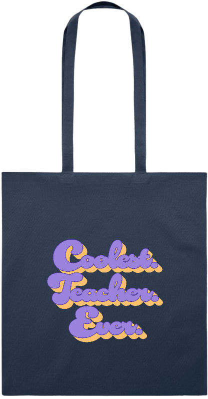 Coolest Teacher Ever Design - Essential colored event tote bag_FRENCH NAVY_front