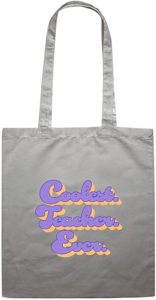 Coolest Teacher Ever Design - Essential colored event tote bag_GREY_front