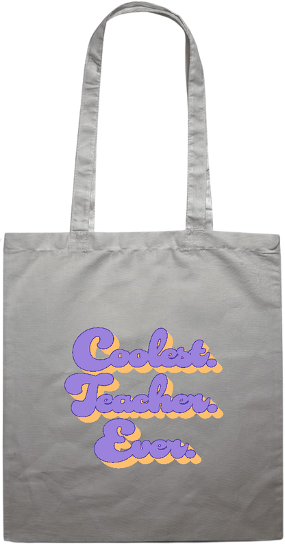 Coolest Teacher Ever Design - Essential colored event tote bag_GREY_front