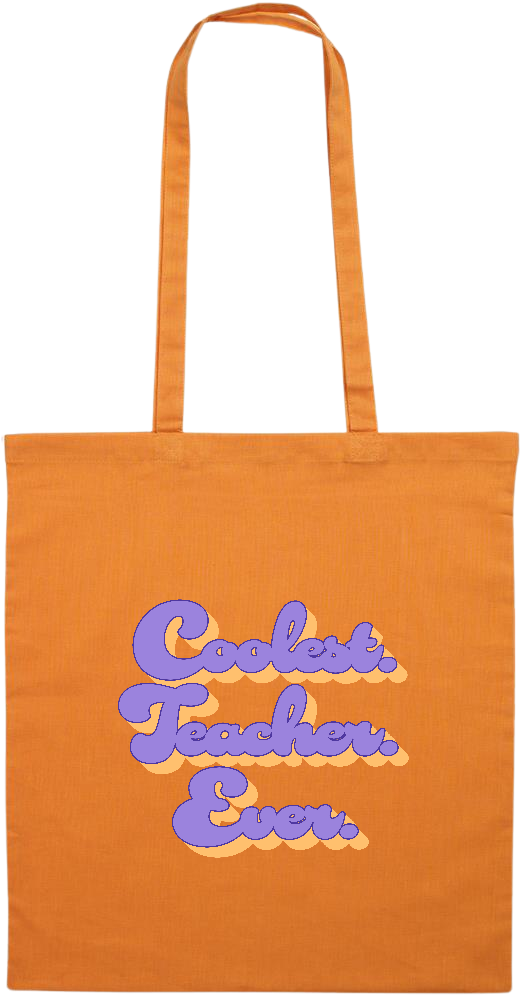 Coolest Teacher Ever Design - Essential colored event tote bag_ORANGE_front