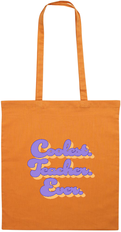 Coolest Teacher Ever Design - Essential colored event tote bag_ORANGE_front