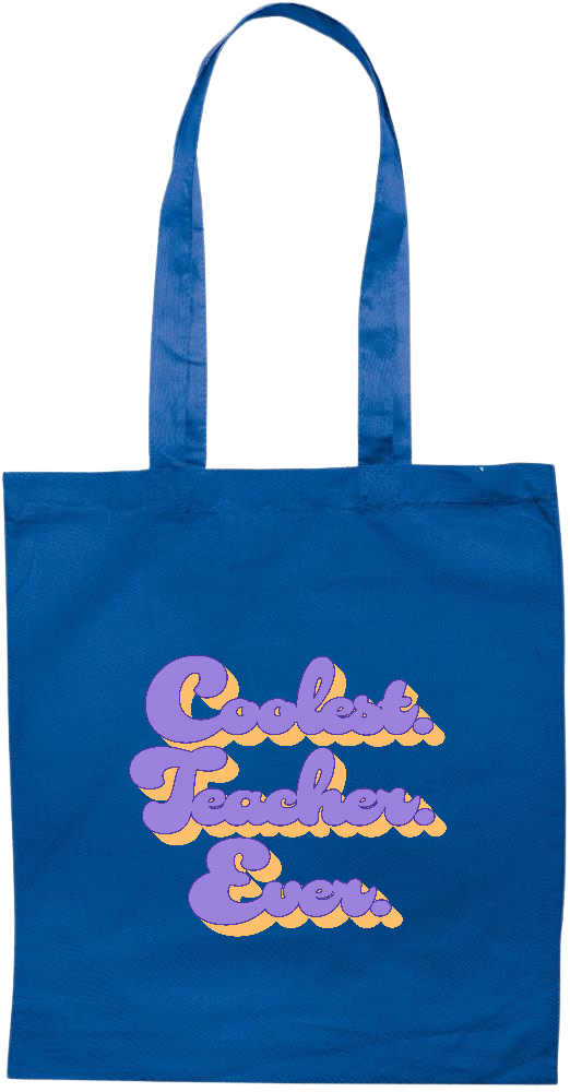 Coolest Teacher Ever Design - Essential colored event tote bag_ROYAL BLUE_front