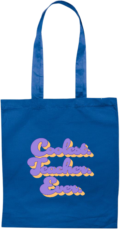 Coolest Teacher Ever Design - Essential colored event tote bag_ROYAL BLUE_front