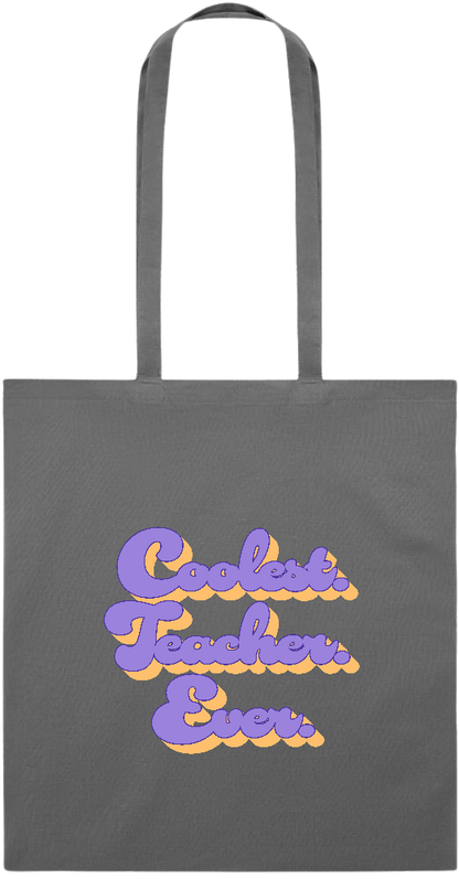 Coolest Teacher Ever Design - Essential colored event tote bag_STONE GREY_front