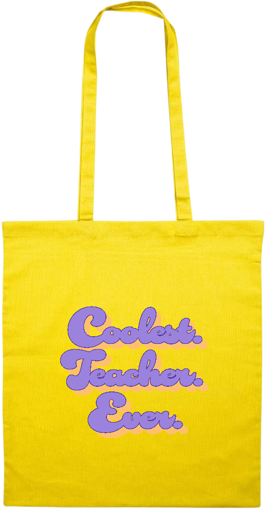 Coolest Teacher Ever Design - Essential colored event tote bag_YELLOW_front