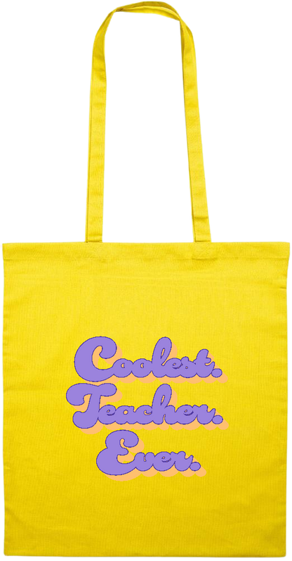 Coolest Teacher Ever Design - Essential colored event tote bag_YELLOW_front