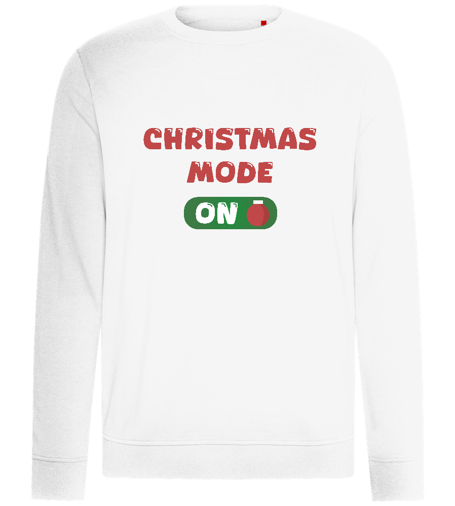 Christmas Mode ON Design - Comfort unisex sweater_WHITE_front