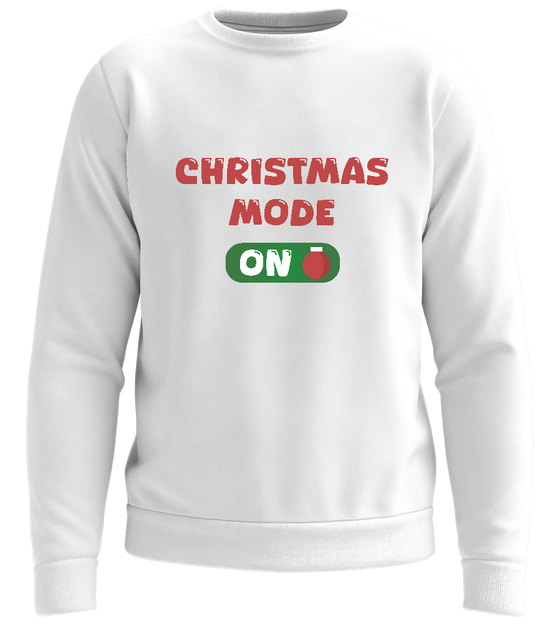 Christmas Mode ON Design - Comfort unisex sweater_WHITE_front
