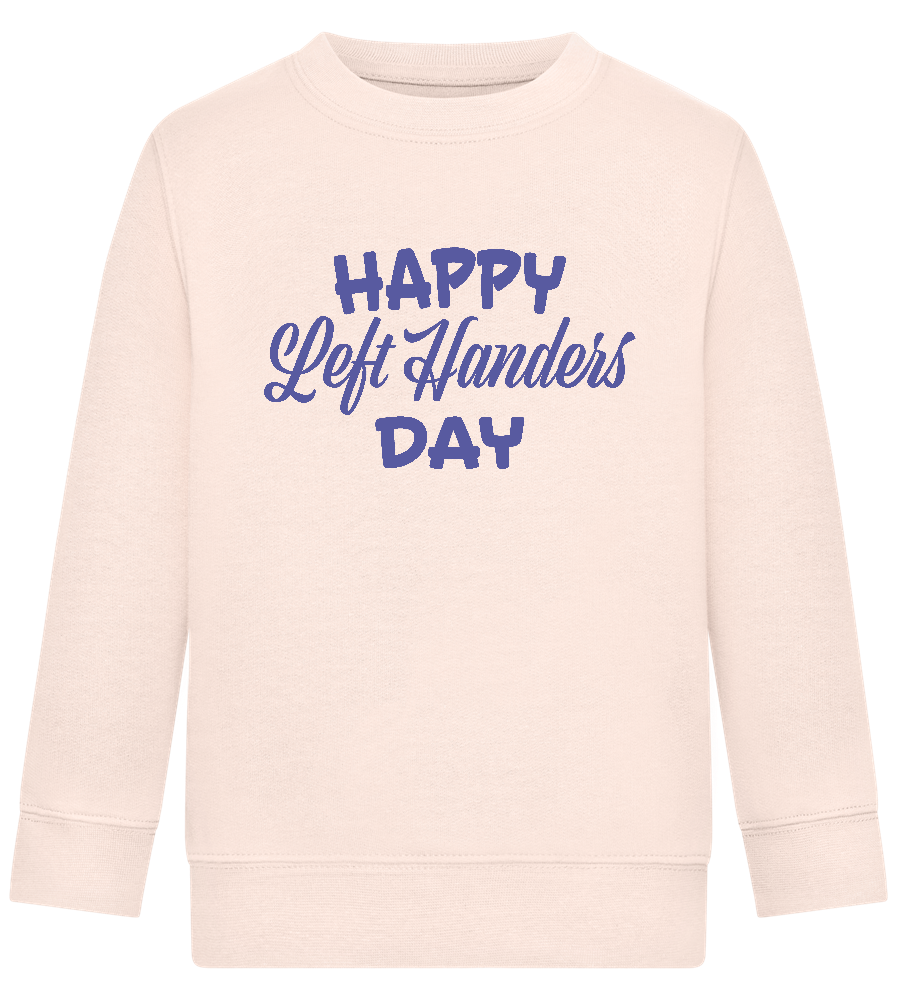 Happy Left Handers Day Design - Comfort Kids Sweater_LIGHT PEACH ROSE_front