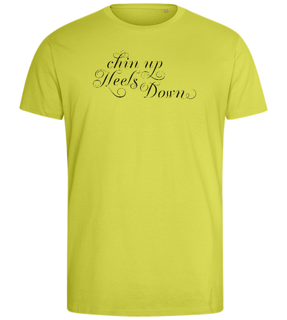 Chin Up Heels Down Design - Comfort men's fitted t-shirt_GREEN APPLE_front