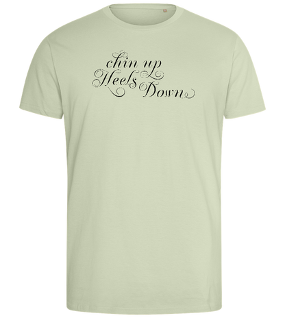 Chin Up Heels Down Design - Comfort men's fitted t-shirt_SILESTONE_front