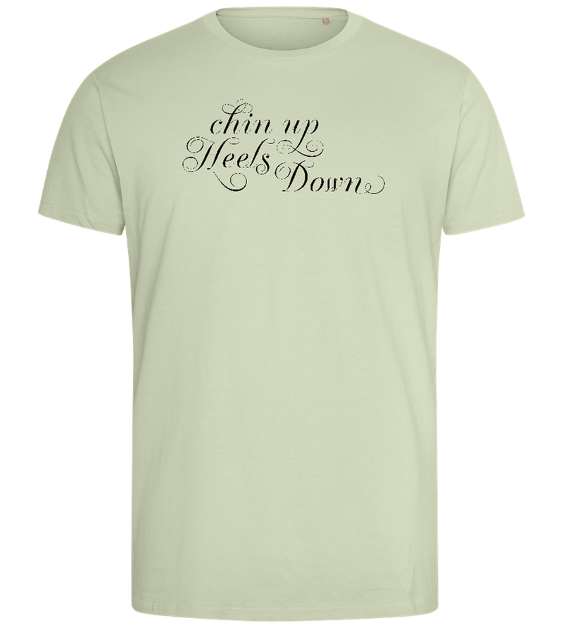 Chin Up Heels Down Design - Comfort men's fitted t-shirt_SILESTONE_front